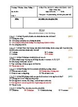 Bài kiểm tra Học kỳ I môn Khoa học Lớp 4 - Năm học 2018-2019 - Trường Tiểu học Hàm Thắng 3 (Có đáp án)